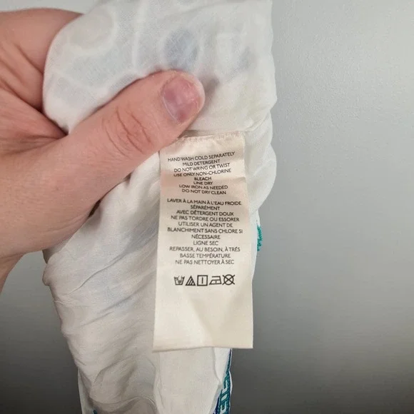 Maeve Anthropologie White Skirt 8 Ocean Animal Nautical Embroidered Bead Eyelet - Picture 10 of 11